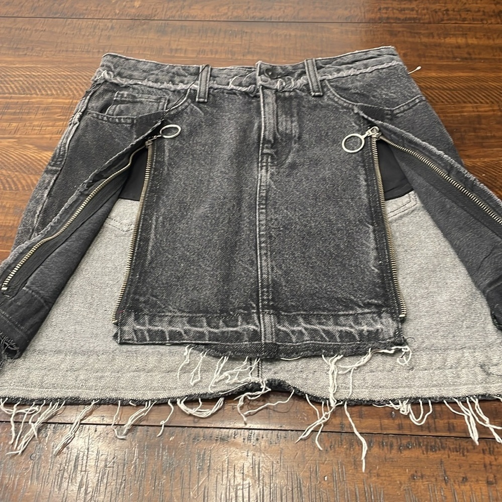 ZARA Distressed Mini Denim Skirt - Picture 12 of 12